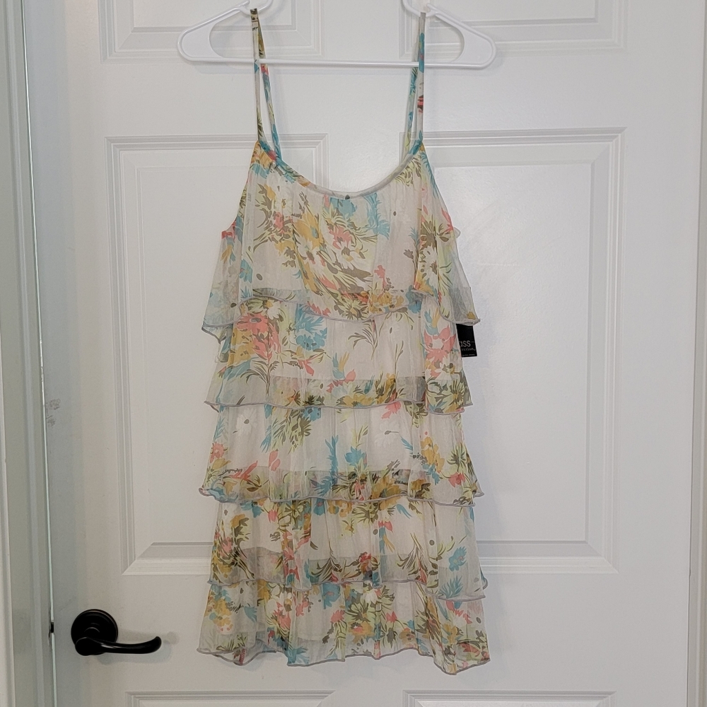 GRASS COLLECTION RUFFLED FLORAL DRESS